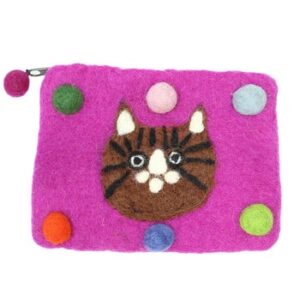 felt coin purse with cat design