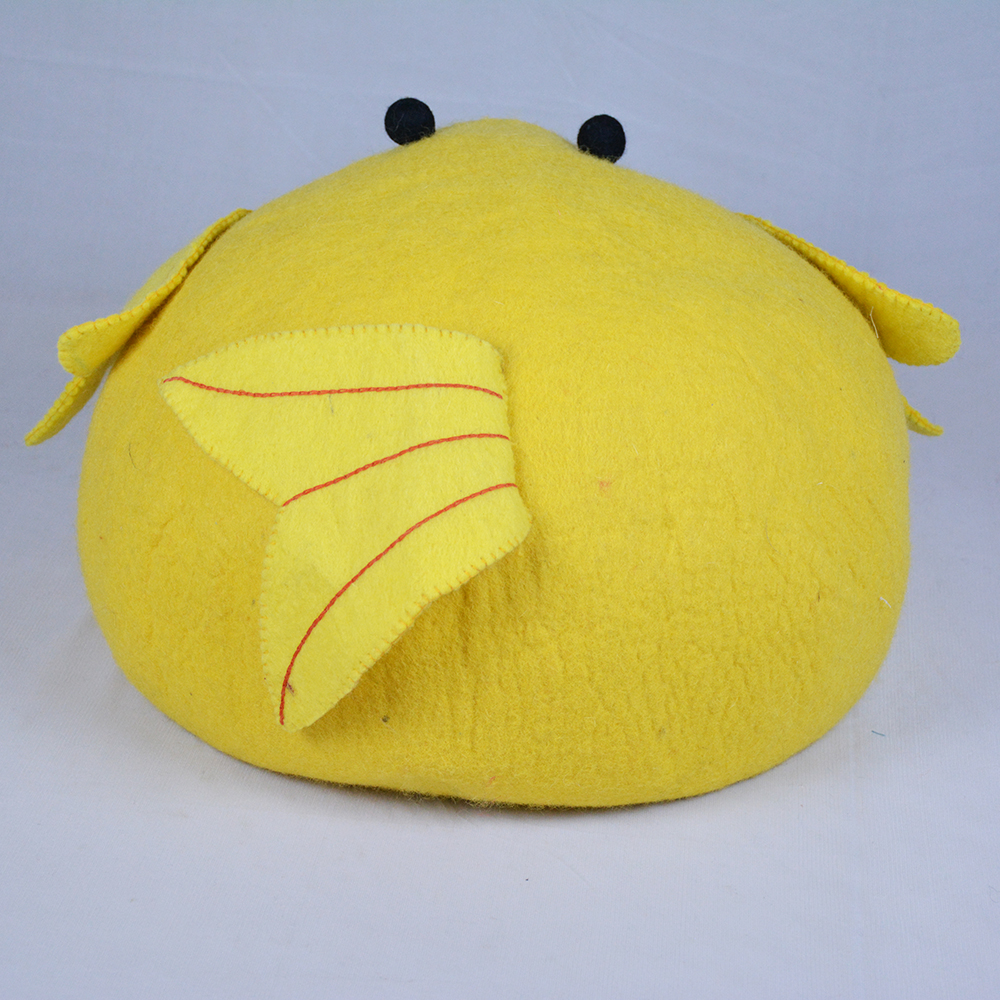 Yellow Felt Cat Cave in Theme of Fish - Image 4