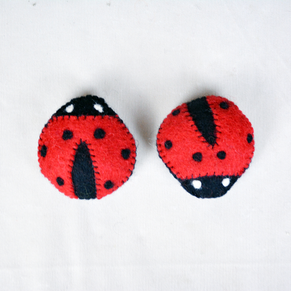 Felt ladybug toy for kids | Set of 5 Cute Lady Bugs Handful Toys - Image 2