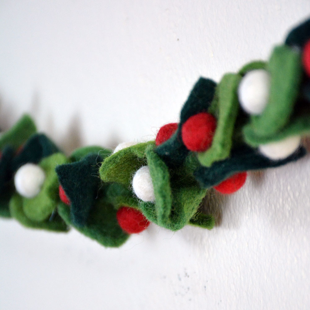Eco Friendly Felt Leaf Garland | Christmas Decoration - Image 4