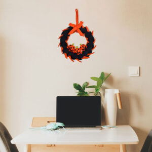 Felt Leaf Wreath for Halloween Decoration