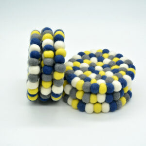 10 cm Felt Ball Tea Coaster - Set of 6