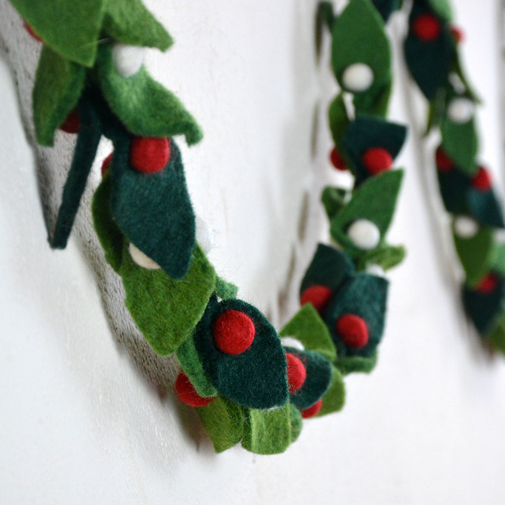Eco Friendly Felt Leaf Garland | Christmas Decoration - Image 3