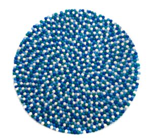 Blue Shade Felt Ball Rug