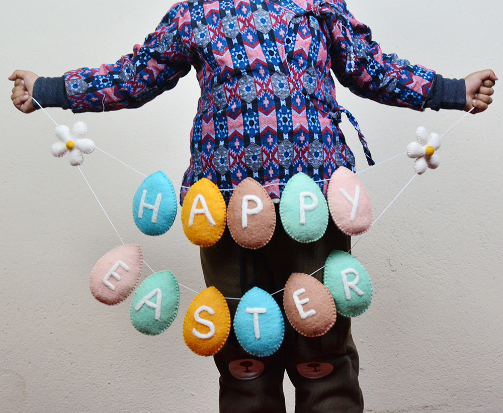 Colorful Wool Felt Easter Egg Garland | Garland for Easter Decoration - Image 5
