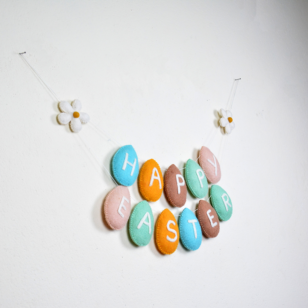 Colorful Wool Felt Easter Egg Garland | Garland for Easter Decoration - Image 2