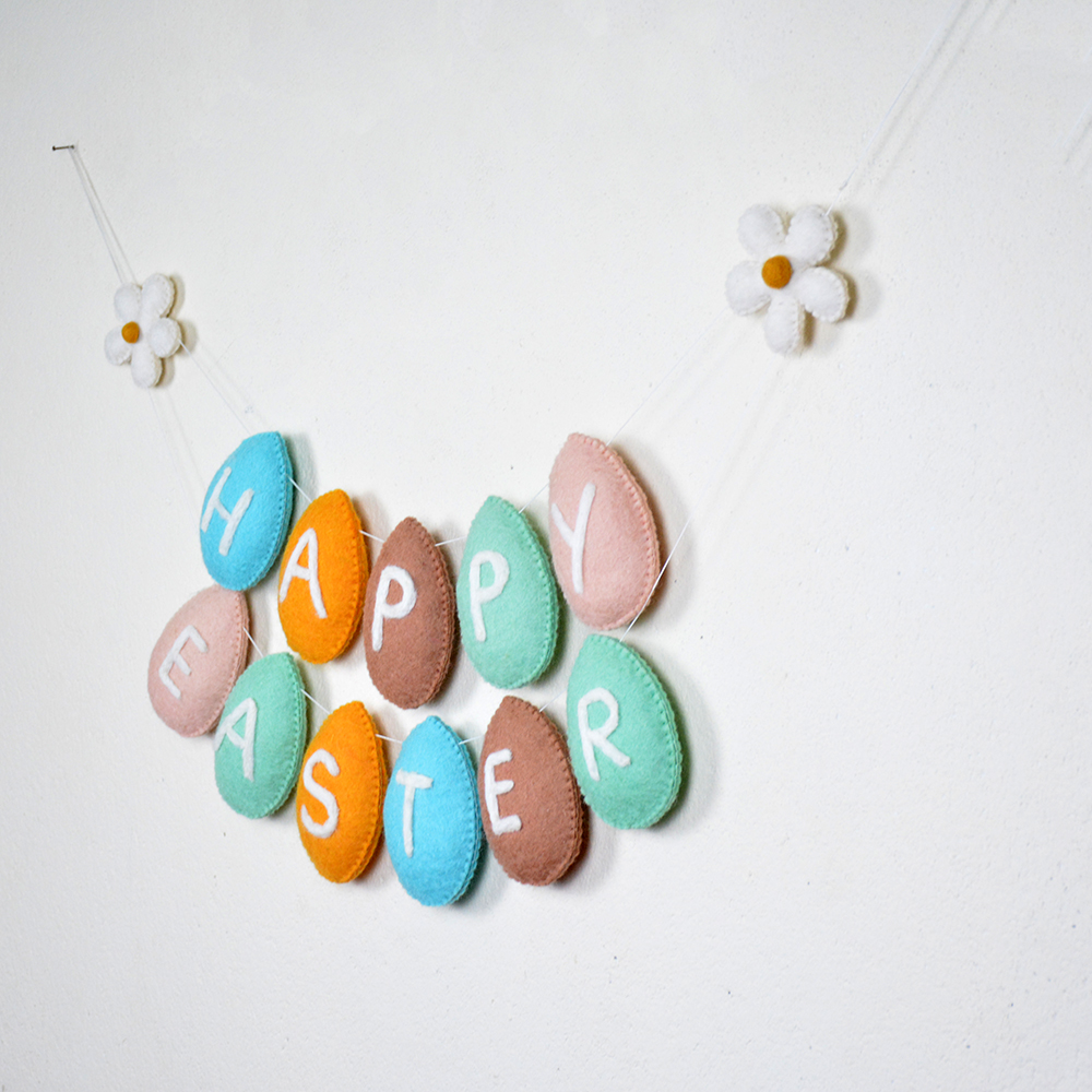 Colorful Wool Felt Easter Egg Garland | Garland for Easter Decoration - Image 3