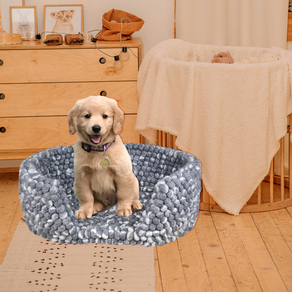 Felt Dog Bed | Grey Felt Dog Bed - Image 2
