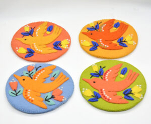 Wool Felt Brid Design Trivet