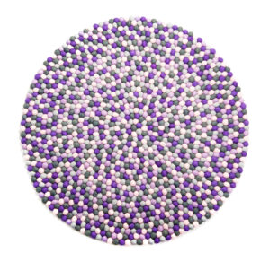 Purple Felt Ball Rug