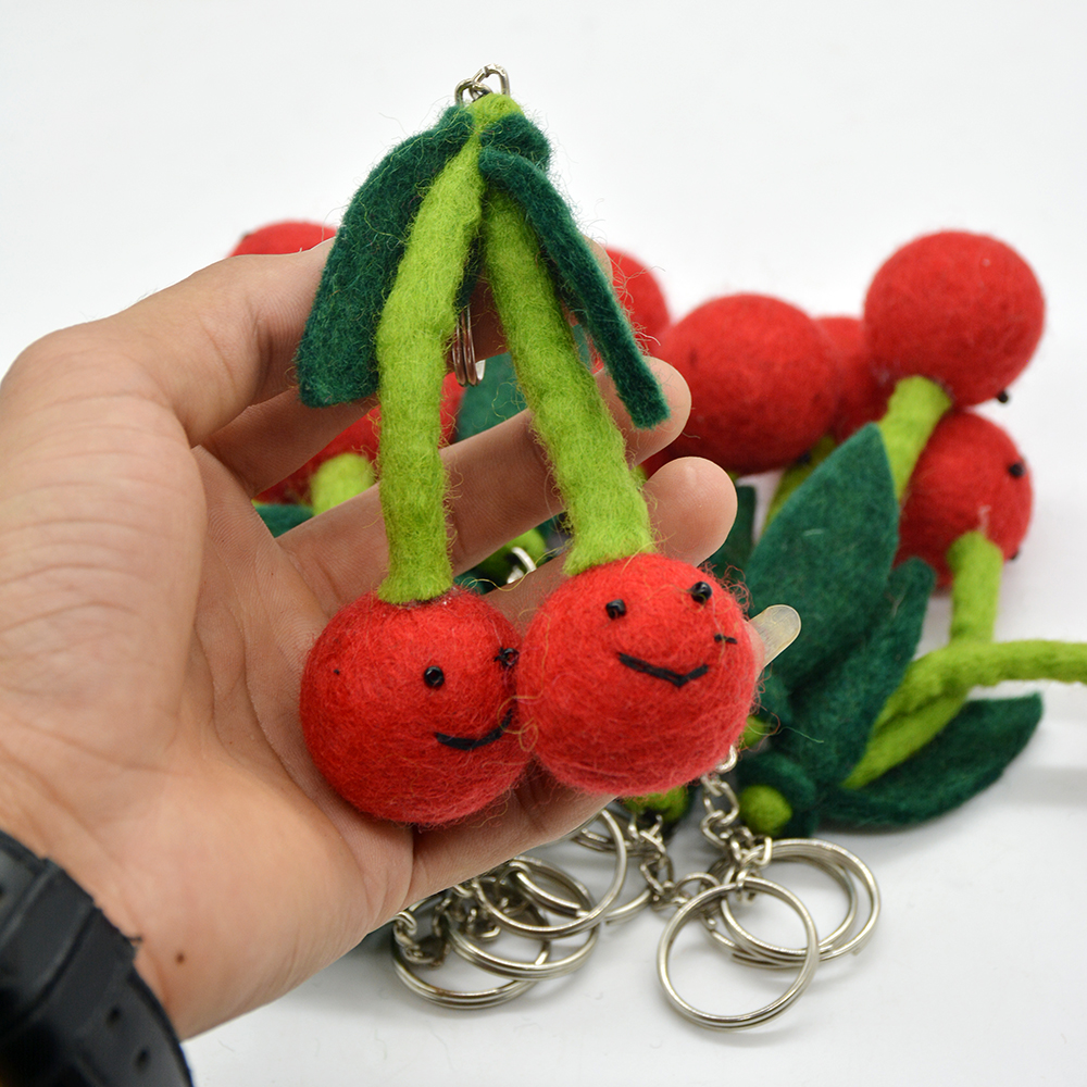 Felt Cherry Key Ring || Key Ring for Daily Use - Image 4