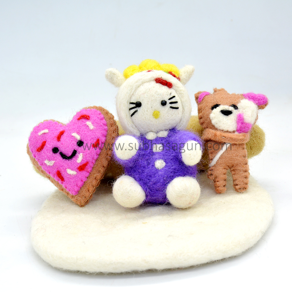 Wool Felt Kitty Toys