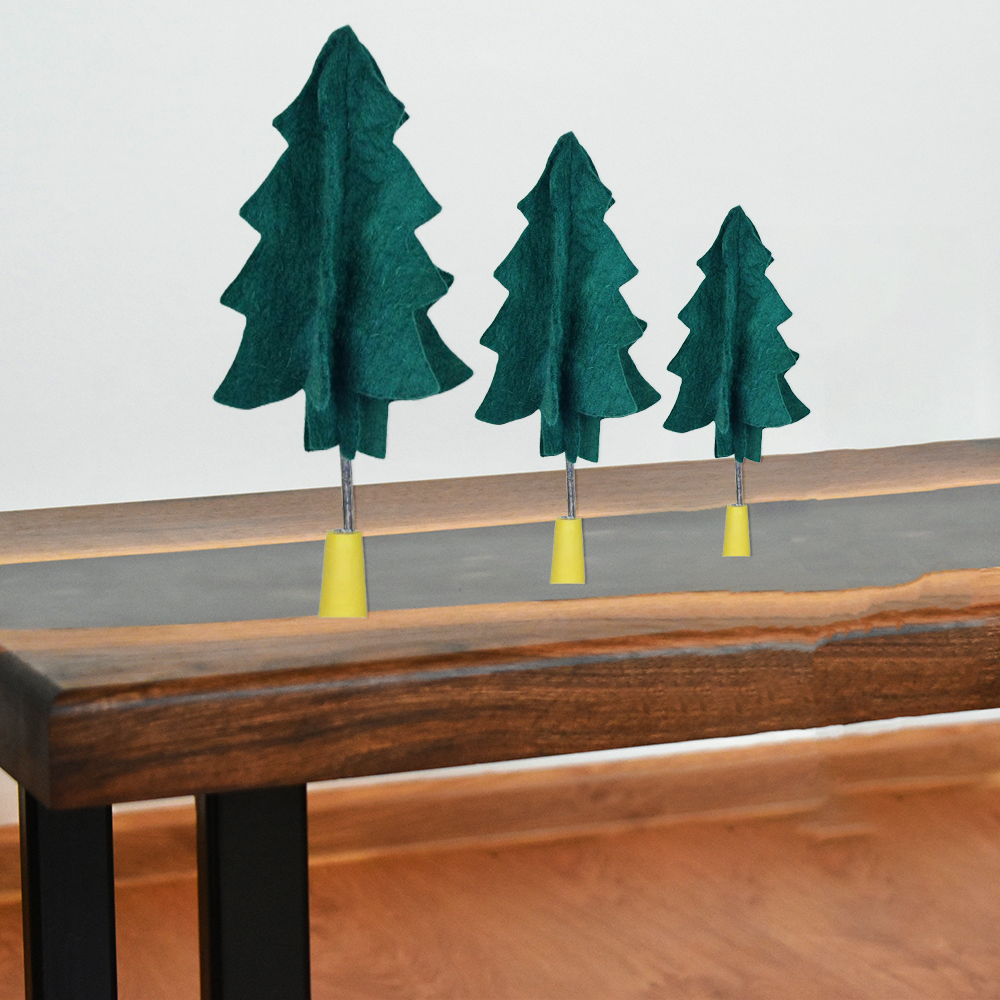 Handmade Wool Felt Pine Christmas Tree –26cm Eco-Friendly Holiday Decor - Image 3