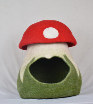 Mushroom Design Felt Cat Cave